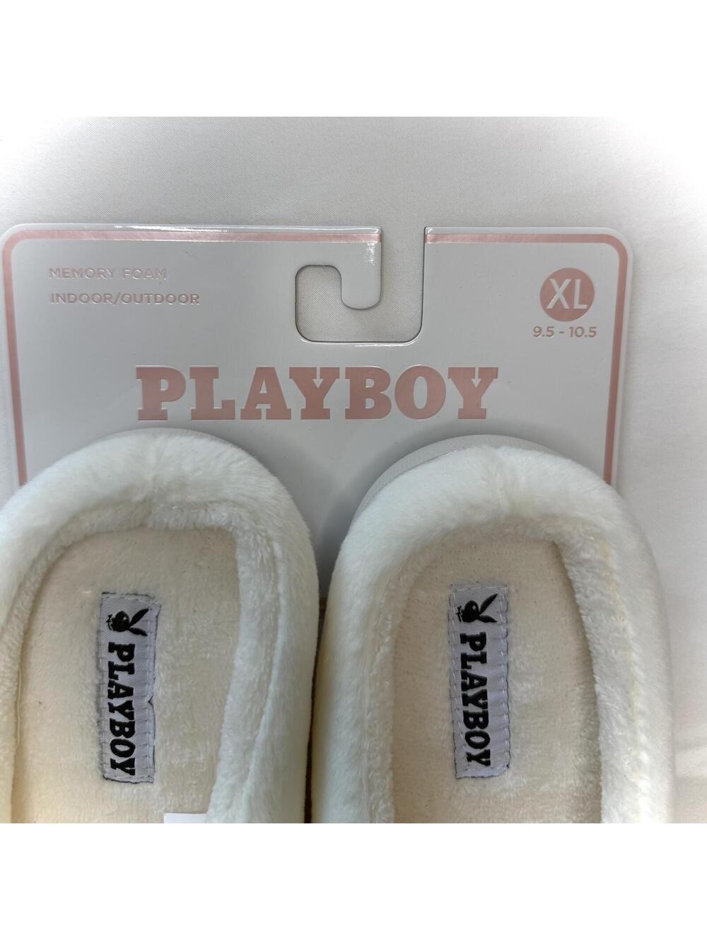Playboy Slippers XL Memory Foam Indoor/Outdoor Leopard Print Logo House Shoes - Picture 4 of 5